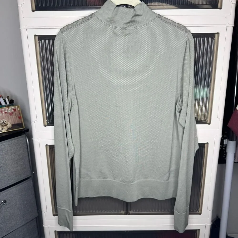 Lululemon Swiftly Relaxed Half Zip, Gull Grey / White, Sz 8, No Flaws - Picture 2 of 6